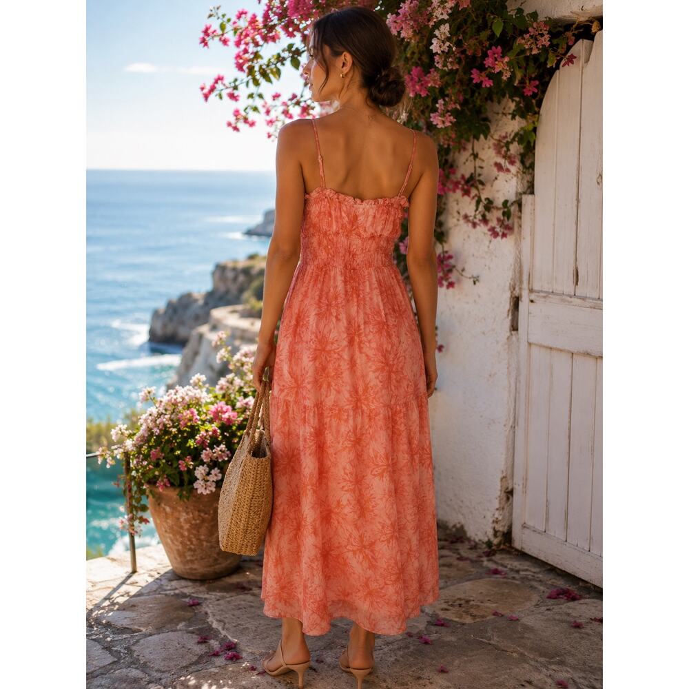 Lucy Paris | Floral Print Smocked Midi Dress - Picture 2 of 11
